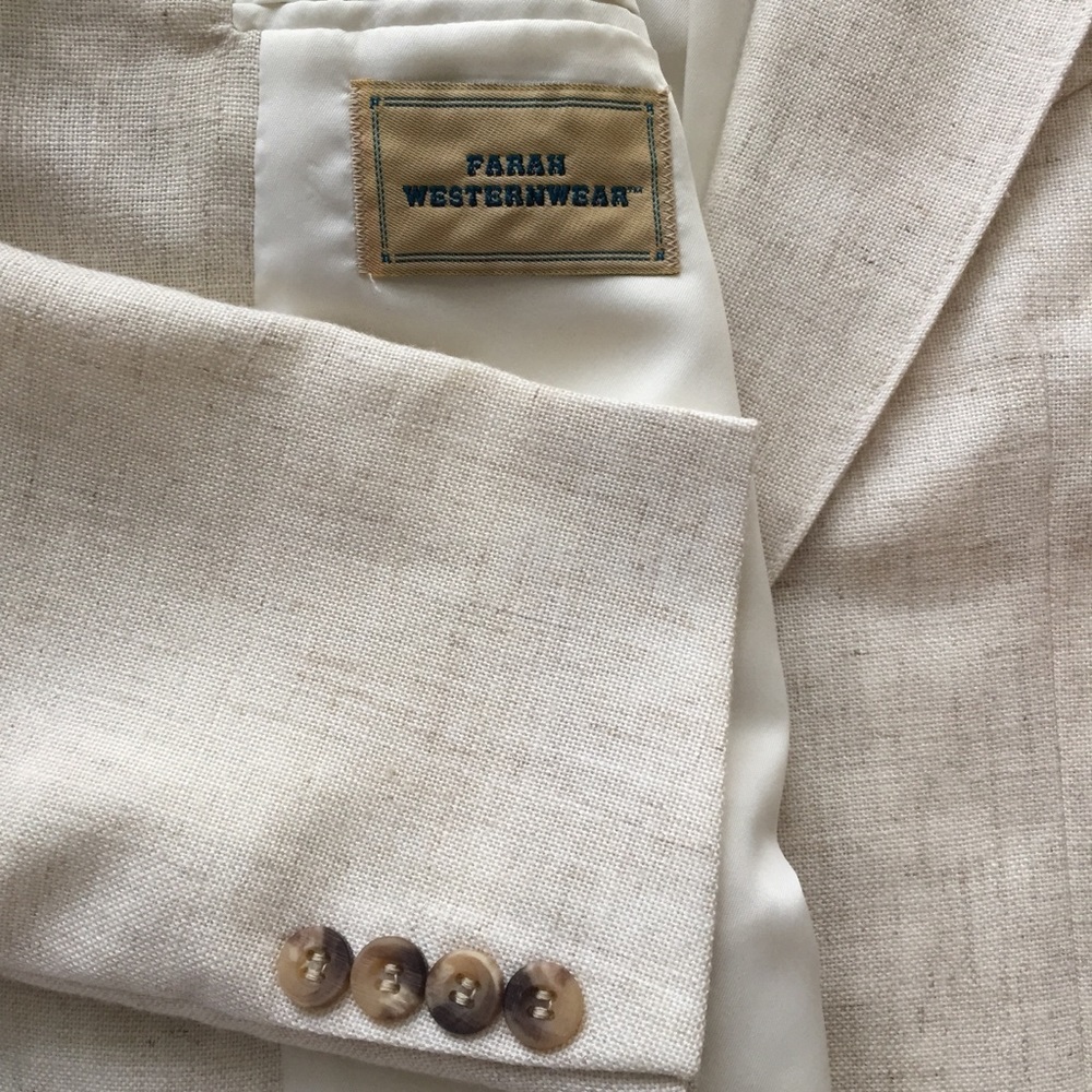 Western Cowboy Blazer Cream Rayon Blend 38R